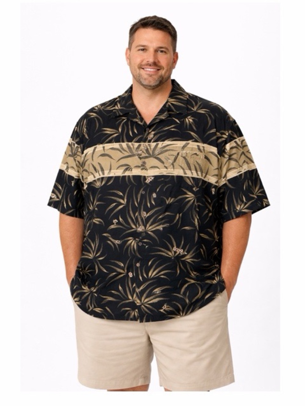 Roundtree & Yorke Leaf Print Men’s Button Down Shirt